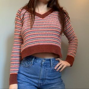 Madewell V Neck Striped Sweater